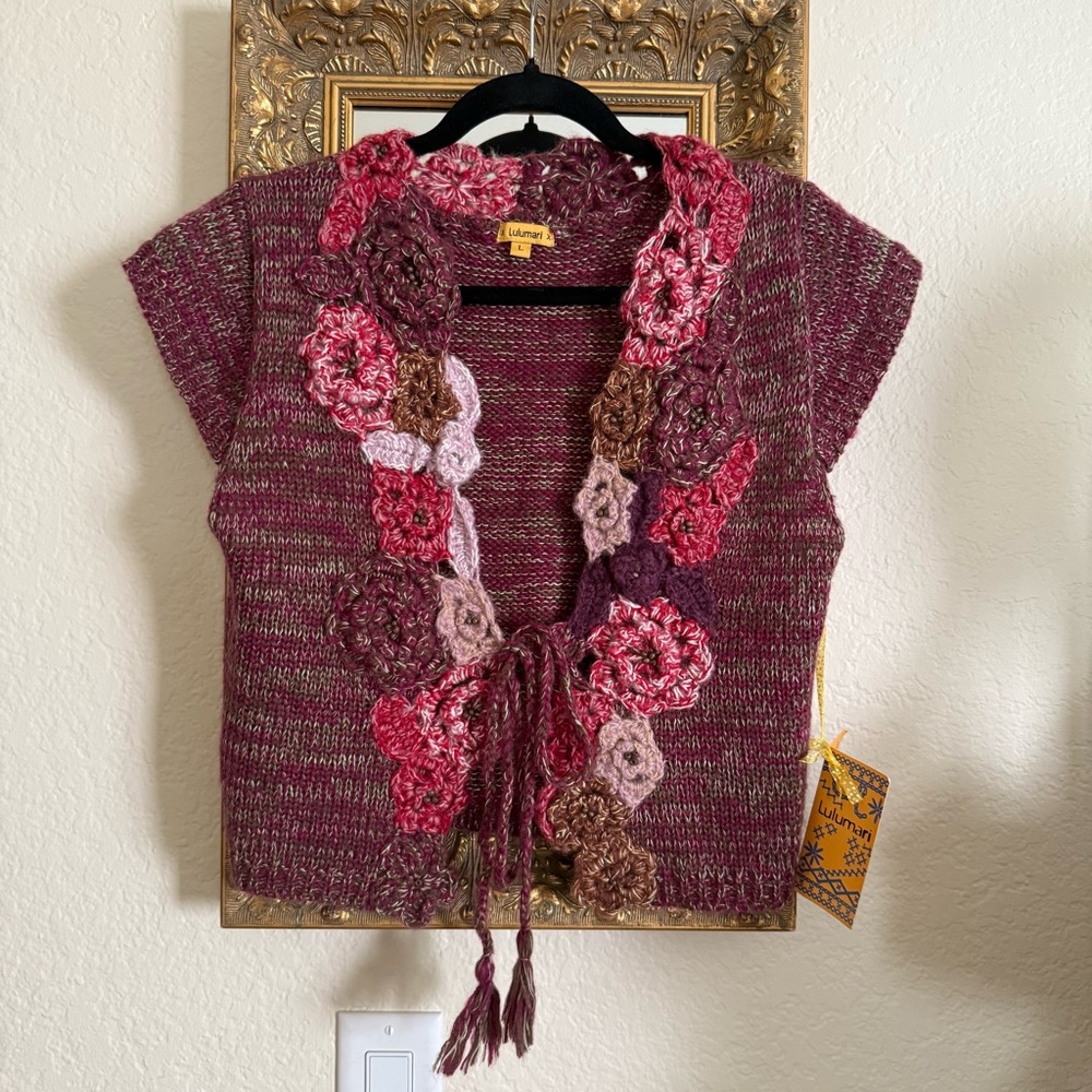 Lulumari Burgundy Floral Cardigan